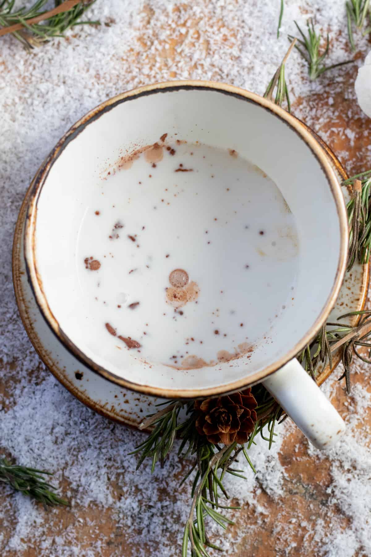 Add coconut milk to mug to add extra creaminess.