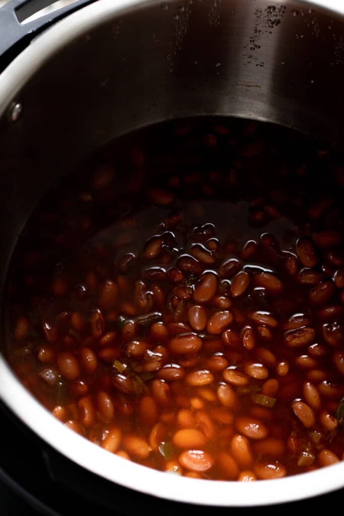 Beans after cooking in the instant pot.