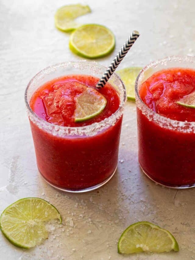 Frozen Strawberry Margaritas (Pitcher Option!)