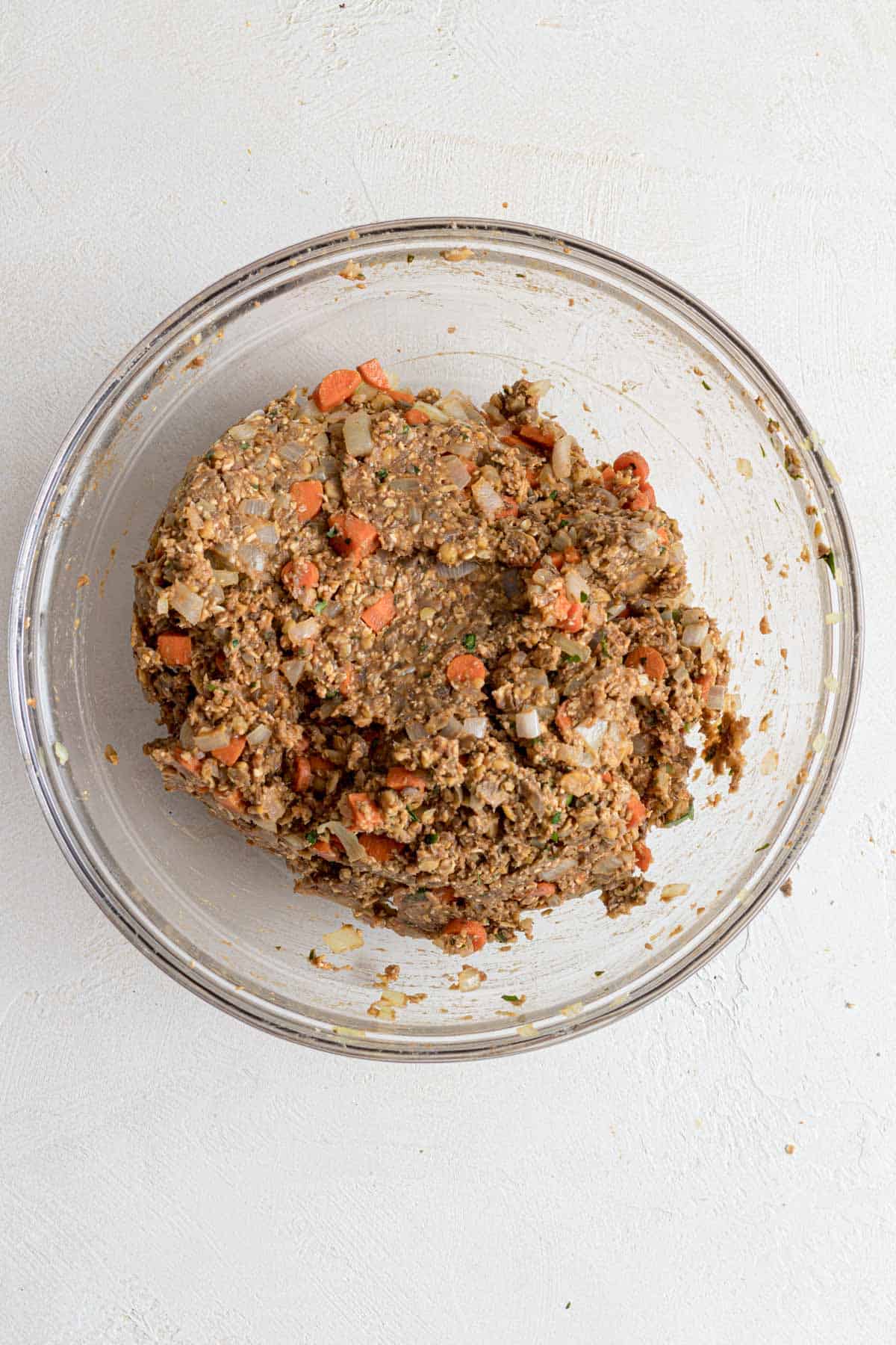 Sautéed onion, garlic, and carrots mixed into the final meatloaf mixture.