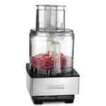 14 cup food processor with sliced strawberries.