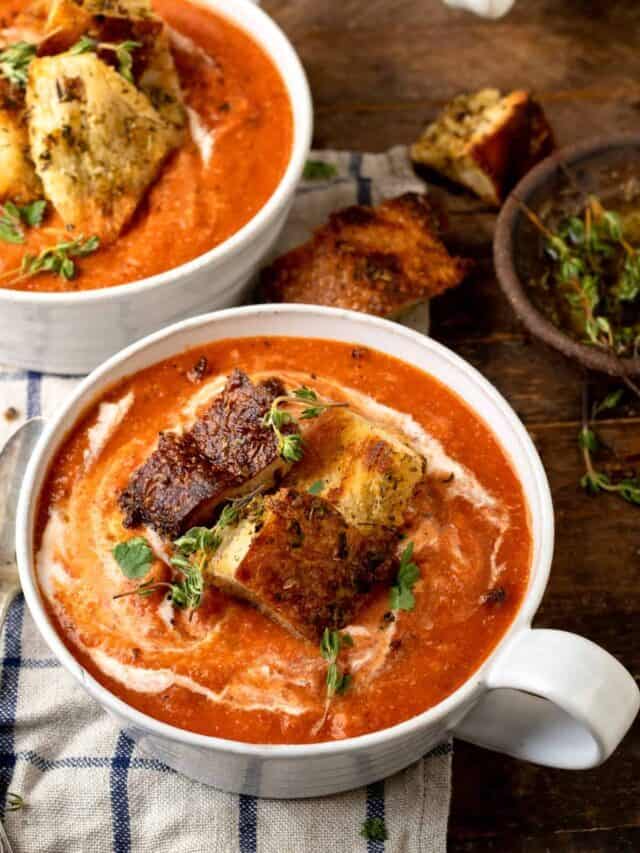 Tomato Soup with Roasted Red Peppers
