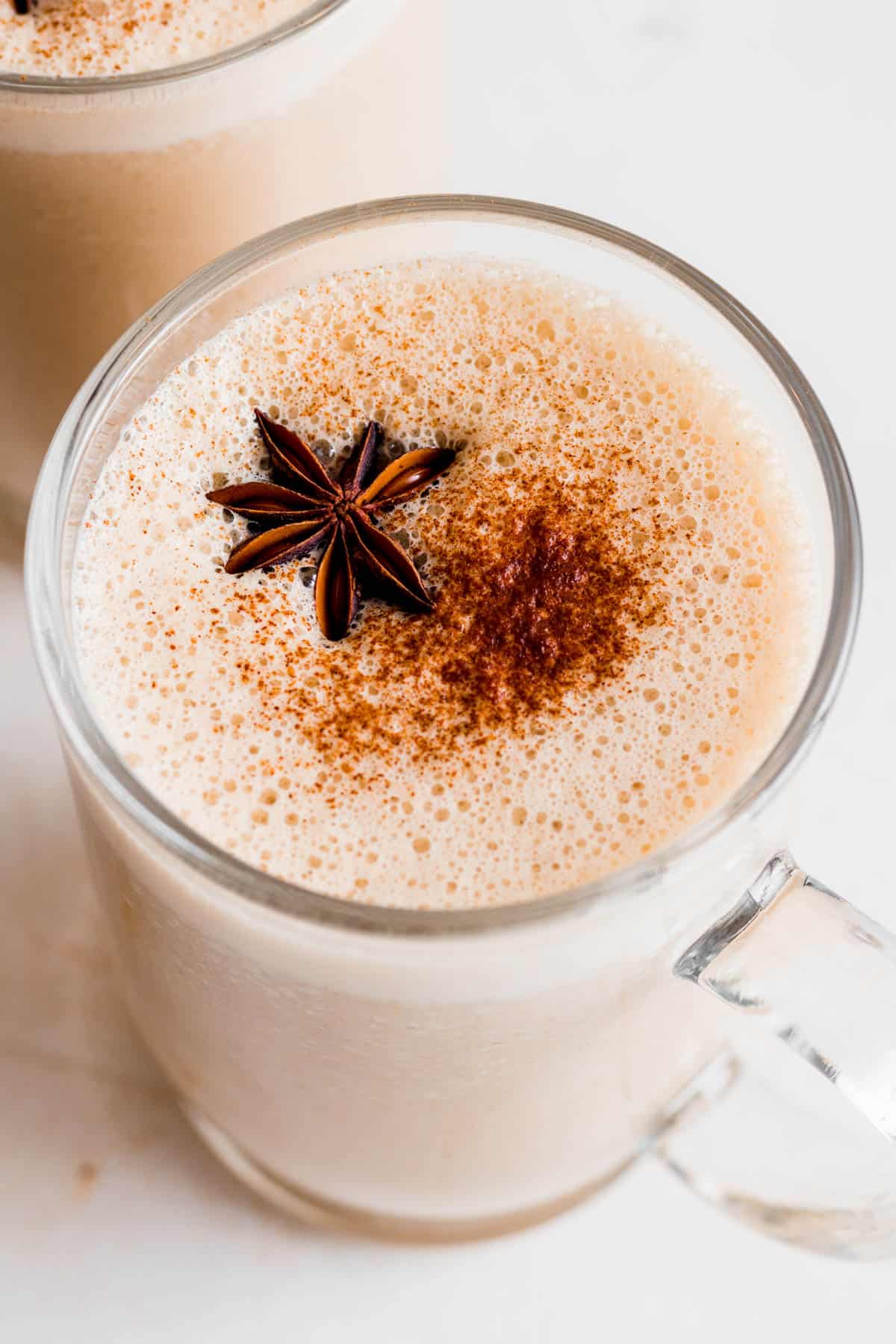 Vegan chai with star anise and cinnamon.