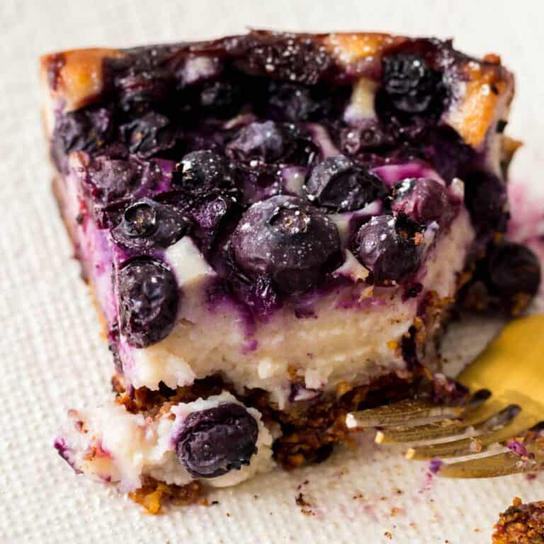 The Easiest Baked Vegan Blueberry Cheesecake