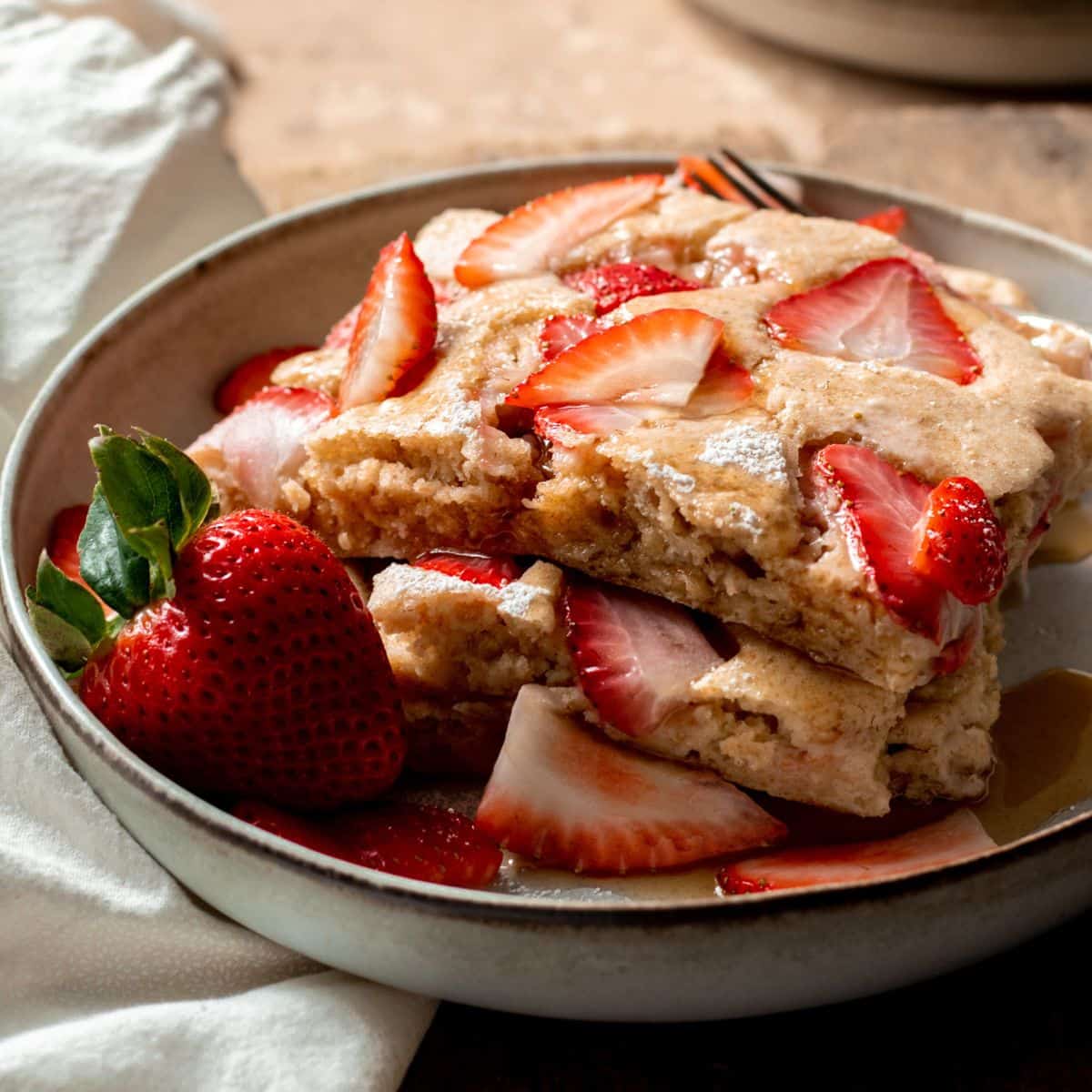 Sheet Pan Strawberry Pancakes (Gluten-Free) - Eat Yourself Skinny