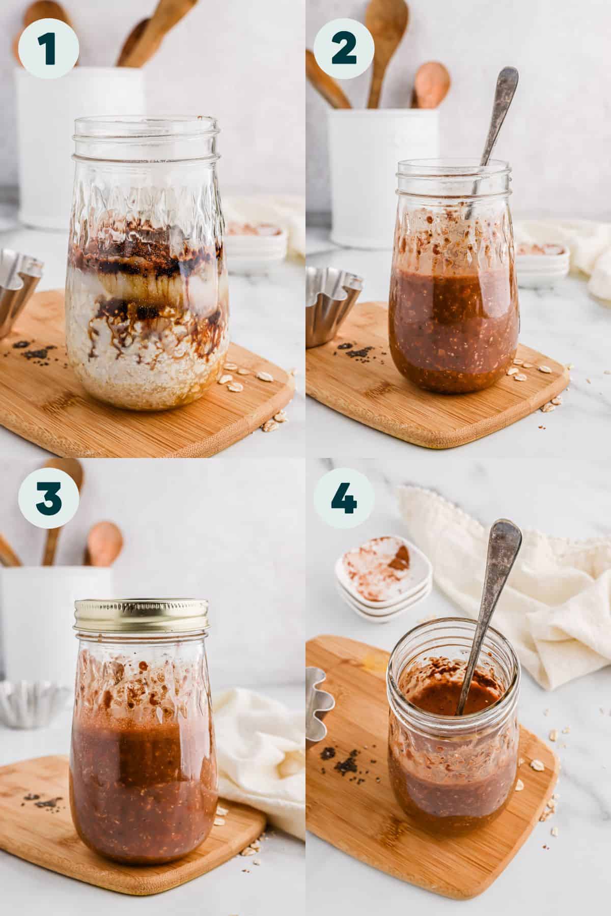 Step by step how to make Overnight Oats.