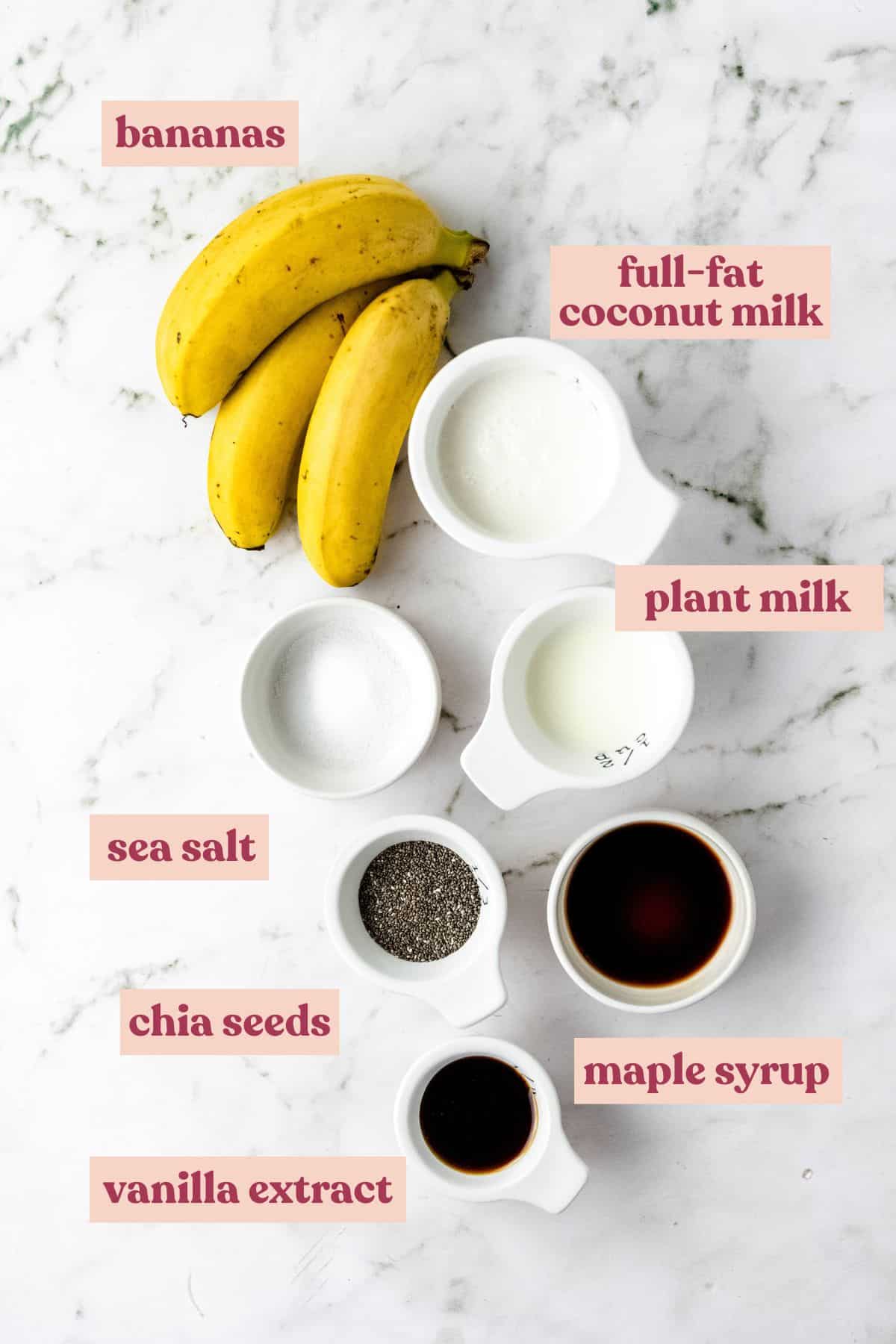 Banana pudding ingredients.