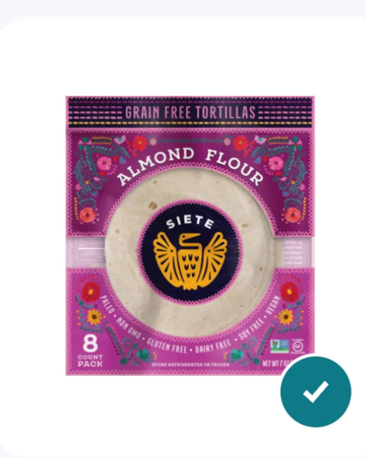 Siete Foods Almond Flour Tortillas.