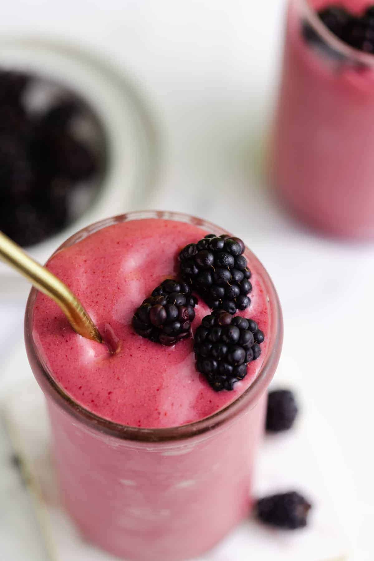 Photo of blackberry smoothie.