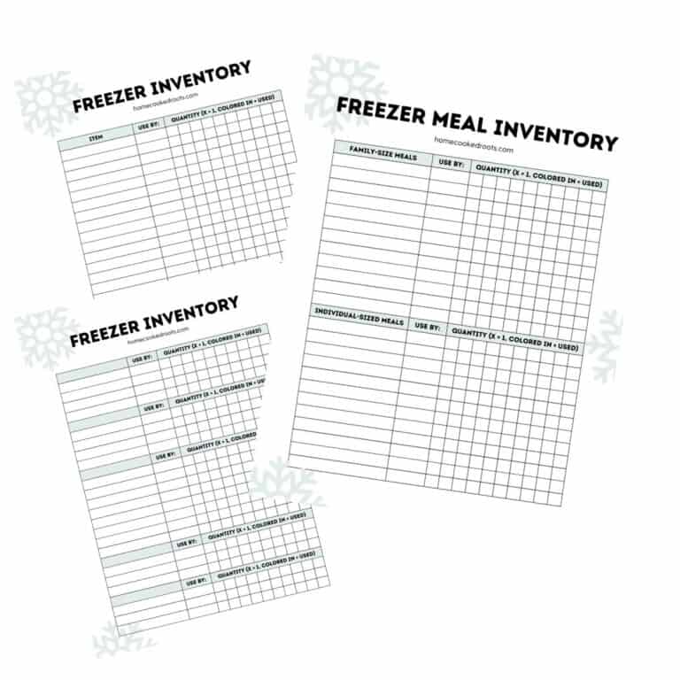 Free Printable Freezer Inventory Sheets