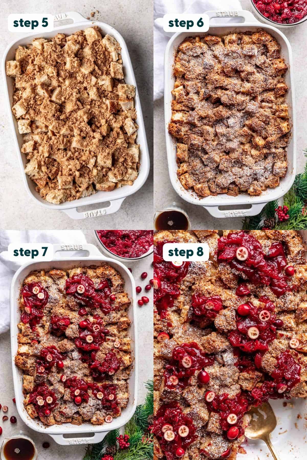 Step by step how to make vegan french toast casserole.