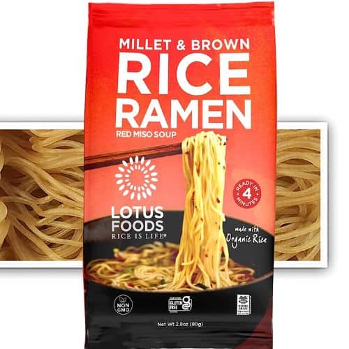 Millet and Brown Rice Ramen noodles. 