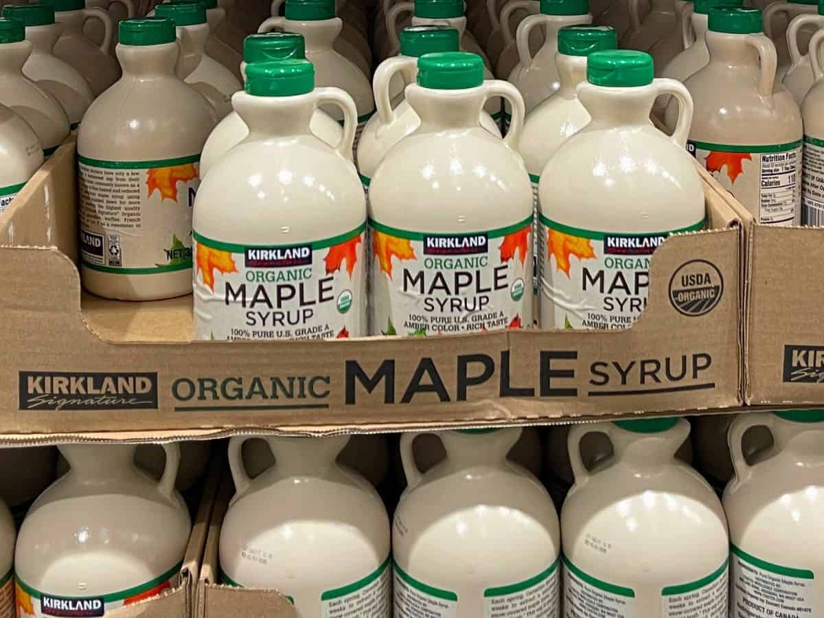 Kirkland brand organic maple syrup.