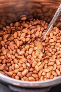 Cooked pinto beans in the Instant Pot.